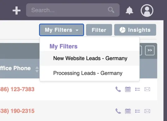 SuiteCRM My Filters