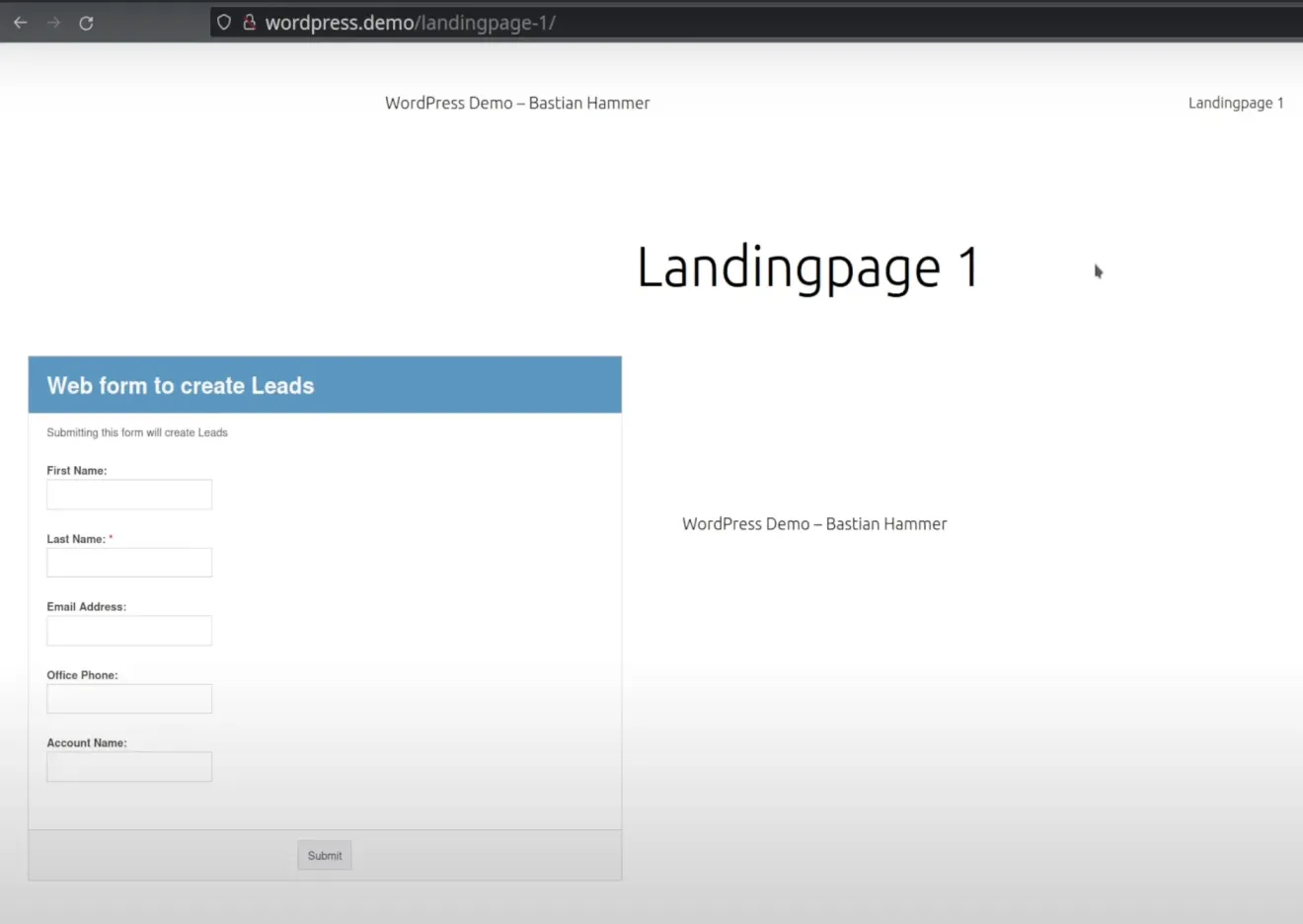 langing page update