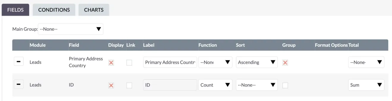 SuiteCRM Count Function