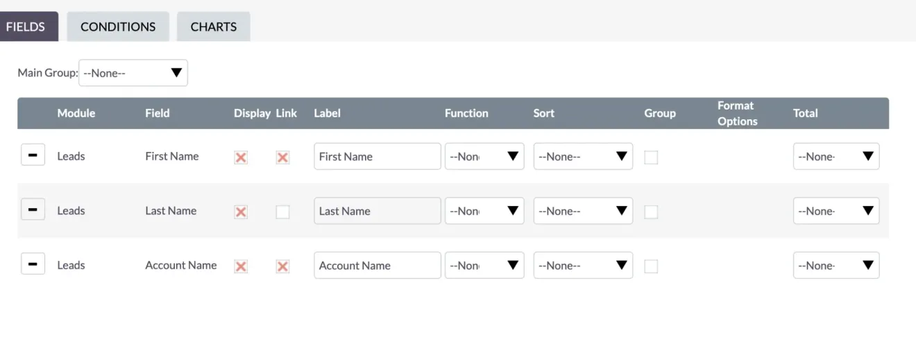 SuiteCRM fields link