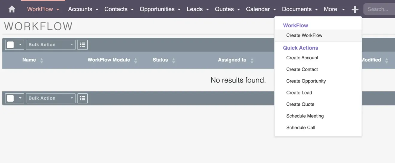 SuiteCRM Workflows